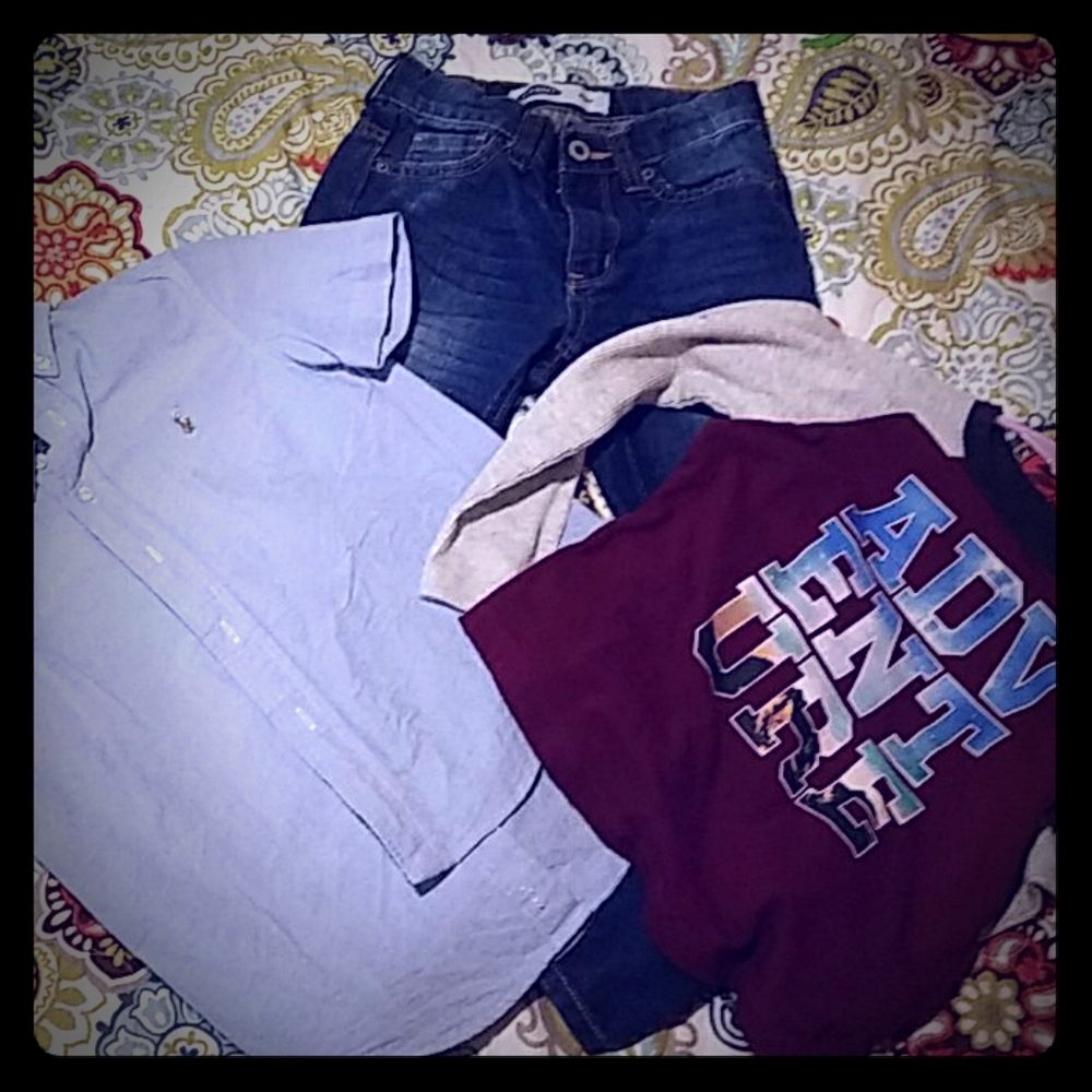 Polo shirt sweatshirt and jeans